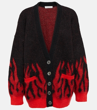 Embellished mohair-blend jacquard cardigan | Alessandra Rich