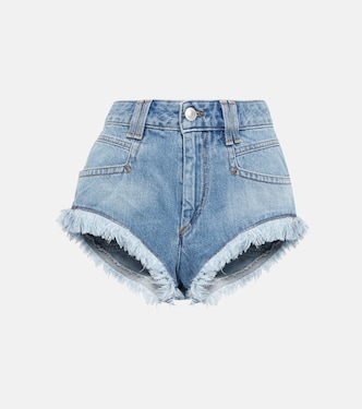Eneidao fringe-trimmed denim shorts | Marant Etoile