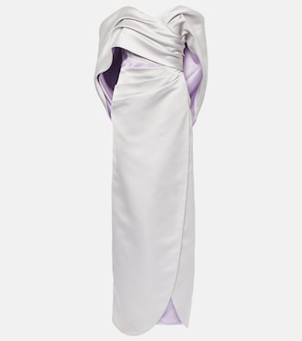 Off-shoulder draped satin gown | Carolina Herrera