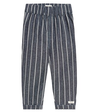 Baby Mink striped cotton and linen pants | Donsje