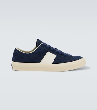 Cambridge leather-trimmed suede sneakers | Tom Ford