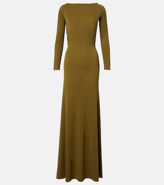 Draped open-back crêpe jersey gown | Alex Perry