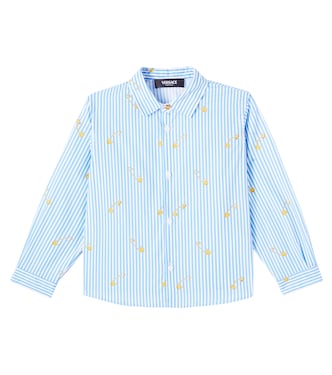 Safety Pin Bengal stripe cotton shirt | Versace Kids