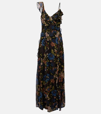 Madeline ruffled floral silk maxi dress | Veronica Beard