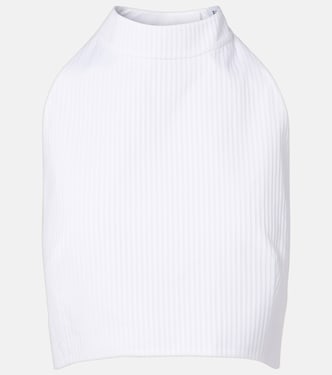 Ribbed halterneck cotton top | Alaïa