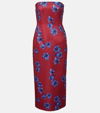 Leila floral duchess satin midi dress | Emilia Wickstead