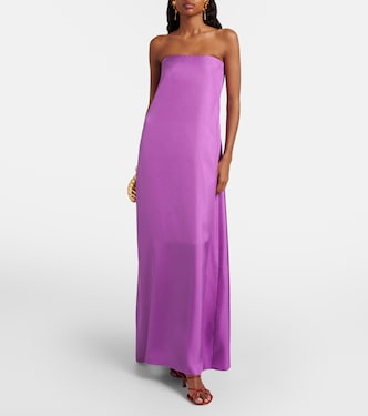 christopher esber satin burnout maxi dress Christopher Esber Exclusive Cumulus Burnout Maxi Dress in Metallic