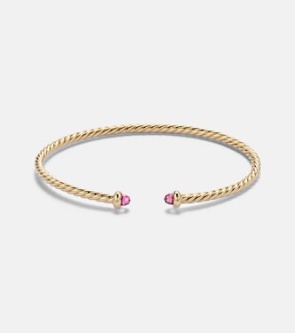 Bracciale Cablespira® Flex Micro in oro 18kt con tormalina | David Yurman
