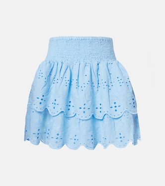 Riri broderie anglaise cotton miniskirt | Melissa Odabash