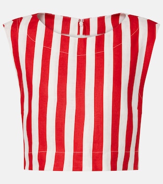 Martina striped linen crop top | Posse