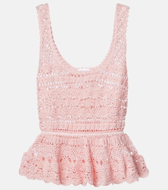 Marianne crochet peplum cotton top | Anna Kosturova