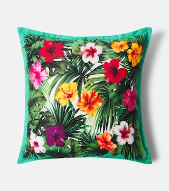 Floral cotton canvas cushion | Dolce&Gabbana Casa