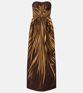 Printed bustier gown | Oscar de la Renta