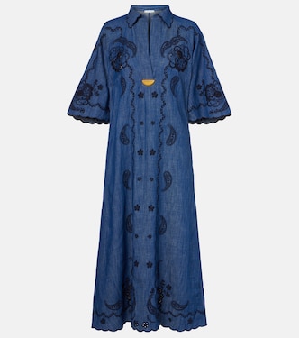 Aster embroidered denim midi dress | Zimmermann