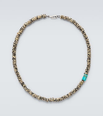 Collar de oro blanco de 9 ct con cuarzos y turquesas | Ileana Makri