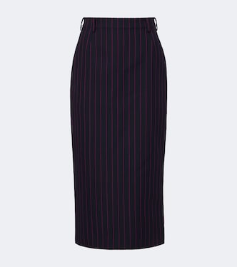 Pinstripe virgin wool pencil skirt | Mugler