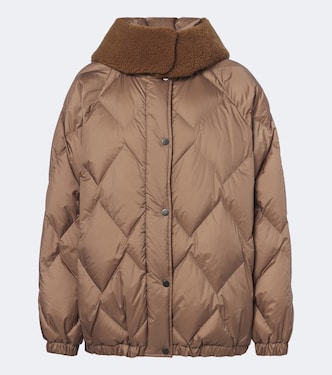 Shearling-trimmed quilted down jacket | Brunello Cucinelli
