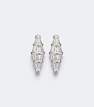 Spectrum Large 18kt white gold earrings with diamonds | Nikos Koulis