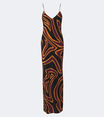 Labirinto silk crêpe de chine slip dress | Pucci