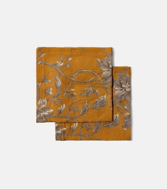 Alocasia set of 2 linen and cotton napkins | The House of Lyria