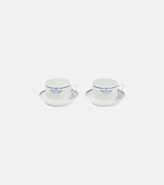 Set of 2 logo porcelain teacups and saucers | Balenciaga