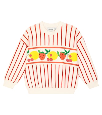 Sweat-shirt Fruits Stripe en coton rayé | Mini Rodini