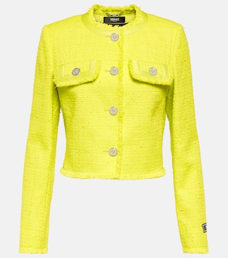 Chaqueta cropped de bouclé | Versace
