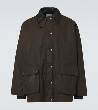 Leather-trimmed cotton canvas blouson | Miu Miu