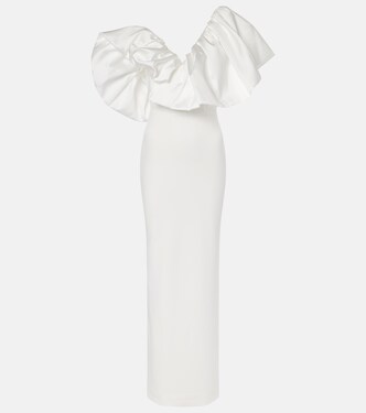 Cassia twill and crêpe gown | Solace London