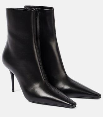 Ashley 90 leather booties | Saint Laurent