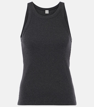 Ribbed-knit cotton-blend jersey tank top | Toteme