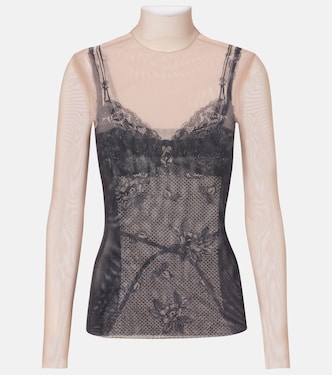 Top aus Mesh mit Spitze | Balenciaga