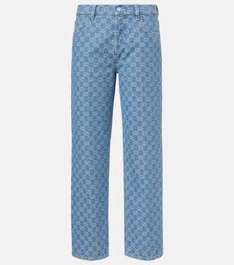 GG jacquard straight jeans | Gucci