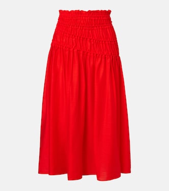 Smocked midi skirt | Tory Burch