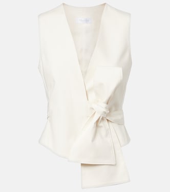Zampa bow-detail cotton-blend vest | Max Mara