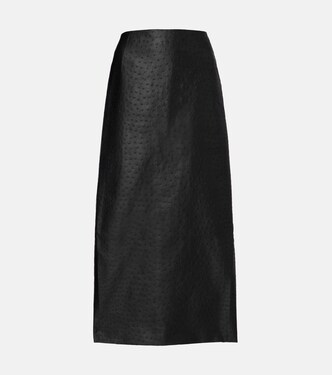 Embossed high-rise midi skirt | Róhe