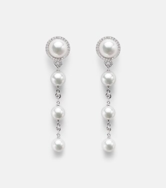 Boucles d’oreilles en or blanc 18 ct, perles et diamants | Mikimoto