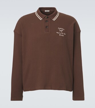 Geneva waffle-knit cotton polo sweater | Bode