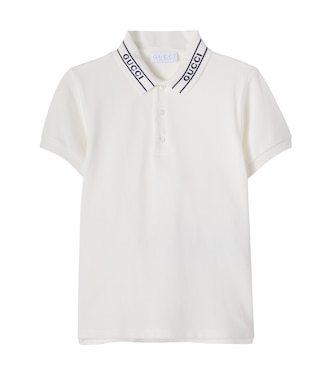 Logo cotton-blend piqué polo shirt | Gucci Kids