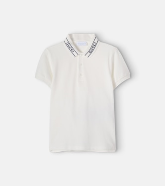 Logo cotton-blend piqué polo shirt | Gucci Kids
