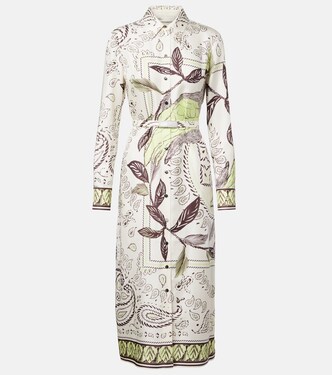 Belted printed silk midi dress | Tory Burch