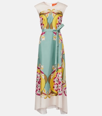 San Carlo printed silk satin midi dress | La DoubleJ