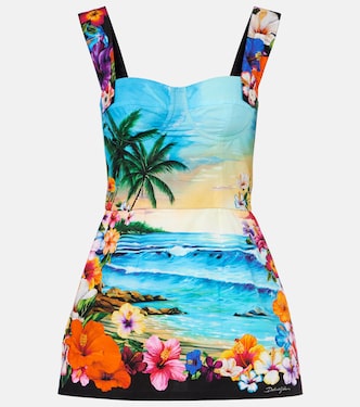 Abito corto in cotone con stampa | Dolce&Gabbana