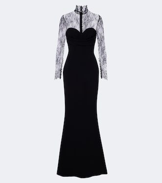 Lace-trimmed cady gown | Elie Saab