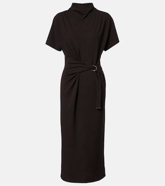 Gathered jersey midi dress | Brunello Cucinelli