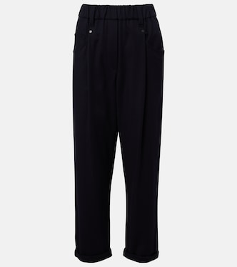 Pantalones rectos en mezcla de algodón con cuentas Monili | Brunello Cucinelli