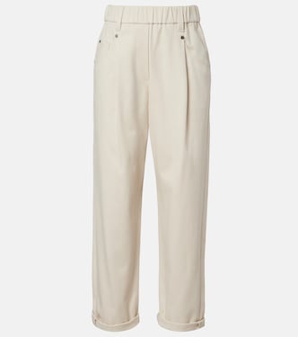 Monili cotton-blend straight pants | Brunello Cucinelli