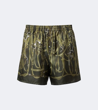 Printed silk twill shorts | Gucci