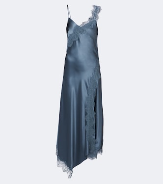 Vernon lace-trimmed silk-blend midi dress | Veronica Beard