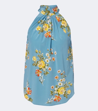 Kovi floral halterneck silk-blend top | Veronica Beard
